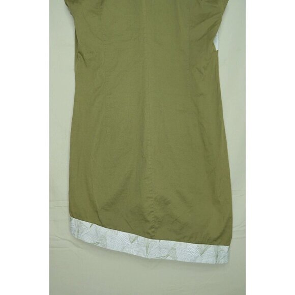 Skunkfunk Sheath Dress Asymmetrical Olive Green Organic Cotton Womens Size 4 - Picture 6 of 10
